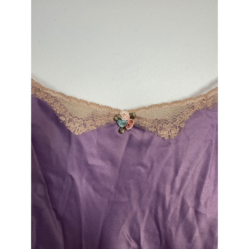 Coquette Bisou Bisou Michele Bohbot Satin Lace Chemise Women Medium Purple - Picture 5 of 9